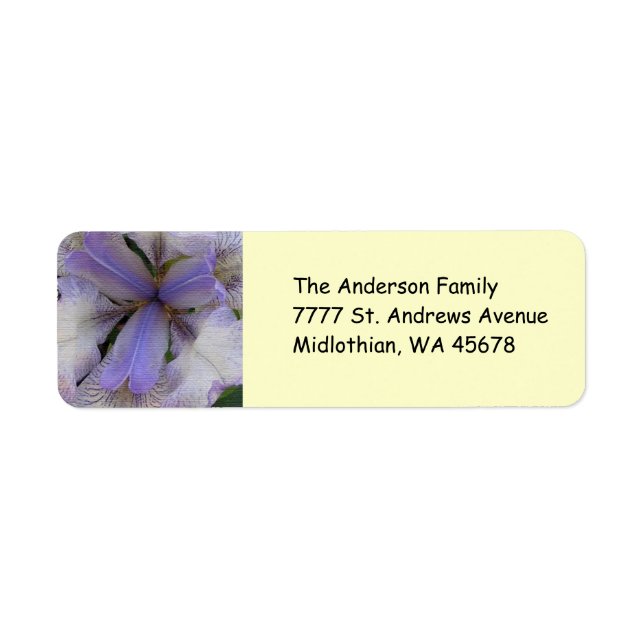 Blue Iris Return Address Label (Front)