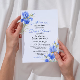 Blue Iris Something Blue Before I Do Bridal Shower Invitation