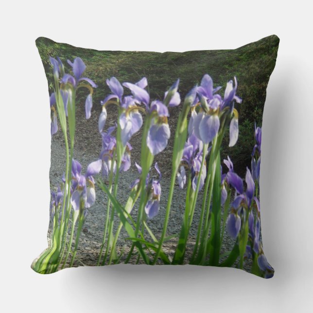 Blue Iris Throw Pillow (Front)
