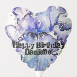 Blue Iris Watercolour Happy Birthday Balloon<br><div class="desc">Blue Iris Watercolour Happy Birthday Balloon. Designed from my original artwork.</div>