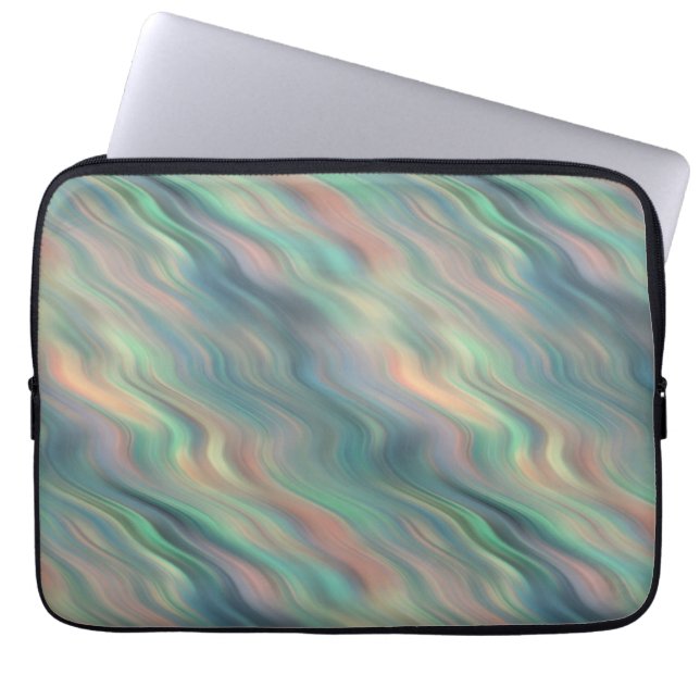 Blue Iris Wavy Texture Laptop Sleeve (Front)