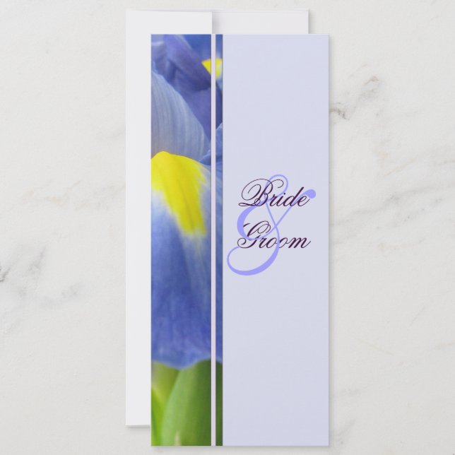 Blue Iris Wedding Invitation (Front)