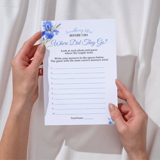Blue Iris Where Did They Go Bridal Shower Game Invitation (Blue Iris Where Did They Go Bridal Shower Game Invitation
)