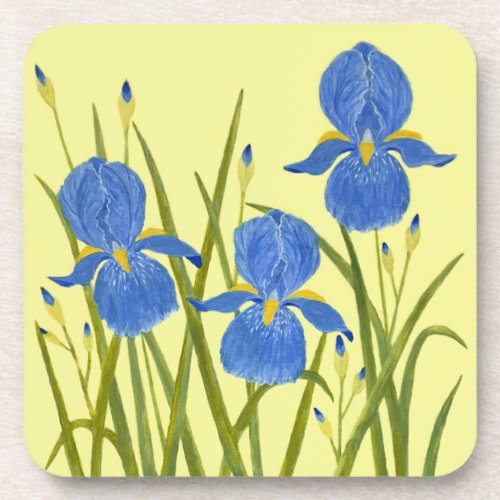 Blue Irises Beverage Coasters