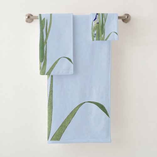 Blue Irises by Ohara Koson Bath Towel Set