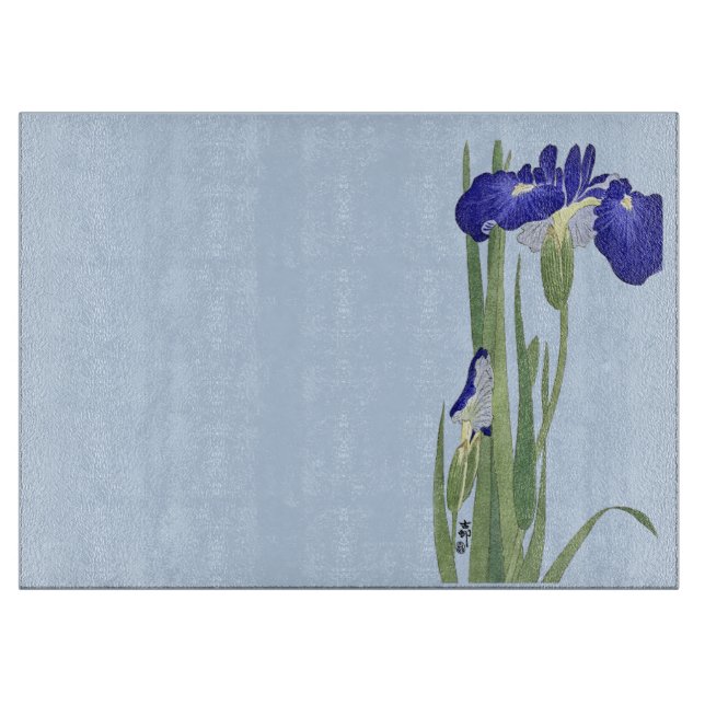 Blue Irises by Ohara Koson Cutting Board (Front)