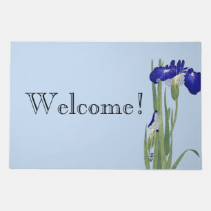 Blue Irises by Ohara Koson Doormat