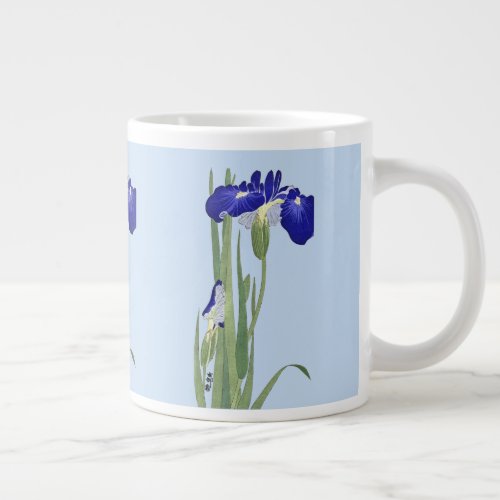 Blue Irises by Ohara Koson Giant Coffee Mug