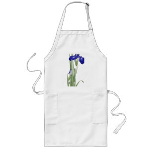 Blue Irises by Ohara Koson Long Apron