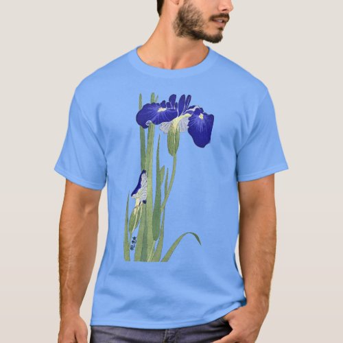 Blue Irises by Ohara Koson T_Shirt