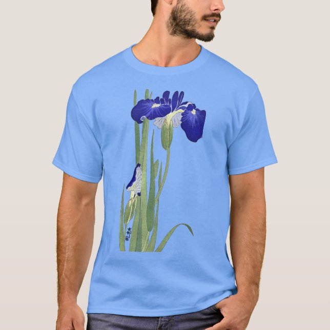 Blue Irises by Ohara Koson T-Shirt (Front)