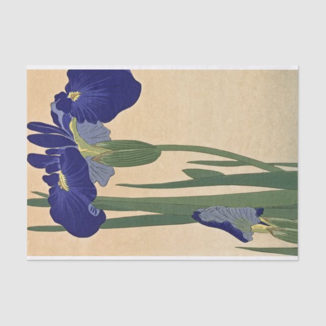 Blue Irises by Ohara Koson Tissue Paper (Front)