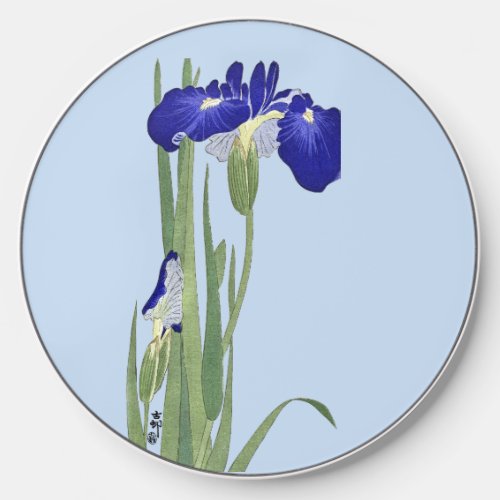 Blue Irises by Ohara Koson Wireless Charger
