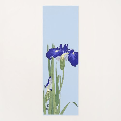 Blue Irises by Ohara Koson Yoga Mat