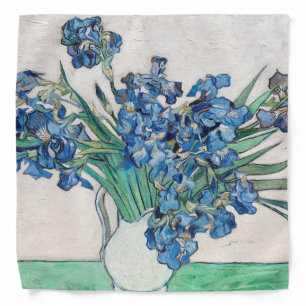 Blue Irises by Vincent Van Gogh Fine Art Bandana