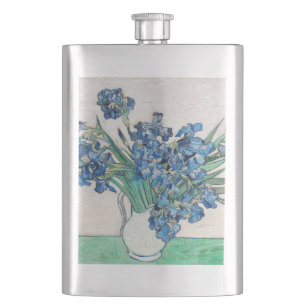 Blue Irises by Vincent Van Gogh Fine Art Flask