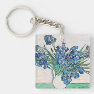 Blue Irises by Vincent Van Gogh Fine Art Keychain