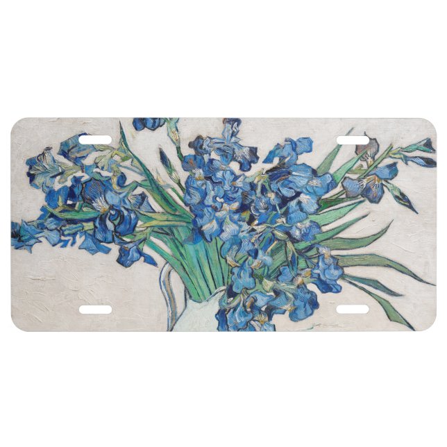 Blue Irises by Vincent Van Gogh Fine Art License Plate (Front)