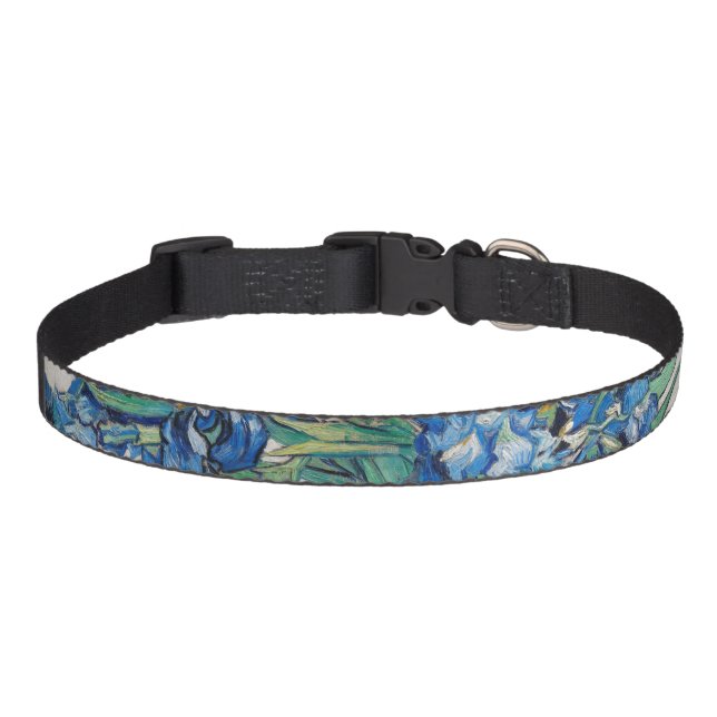 Blue Irises by Vincent Van Gogh Fine Art Pet Collar (Front)