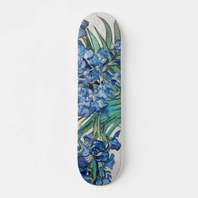 Blue Irises by Vincent Van Gogh Fine Art Skateboard (Front)