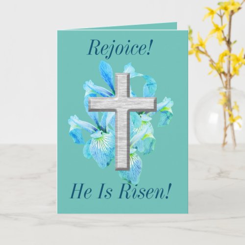 Blue Irises Easter Card