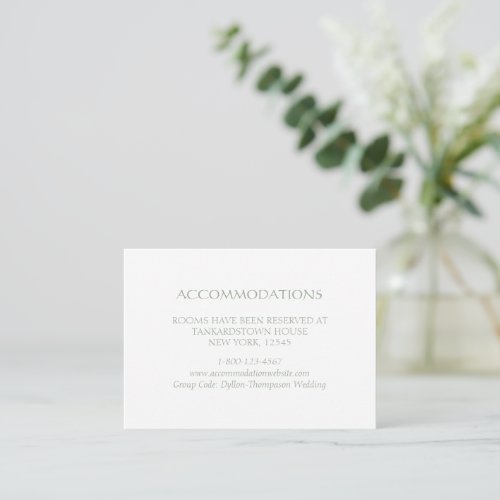 Blue Irish Swan Love Knot Wedding Accommodations Enclosure Card