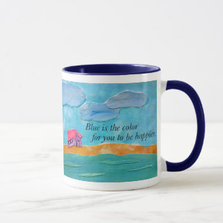 Blue is the color for you to be happier. mug