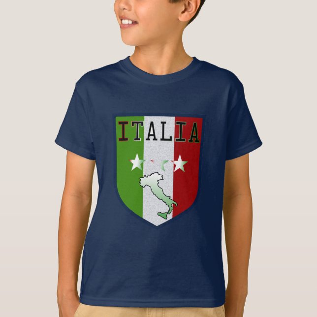 Blue Italia Crest Medieval Kids Shirt (Front)