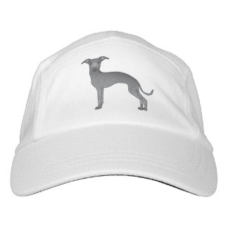 Blue Italian Greyhound Cartoon Dog Illustration Hat