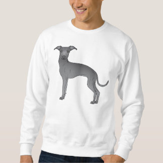 Blue Italian Greyhound Cute Cartoon Dog Design Sweatshirt