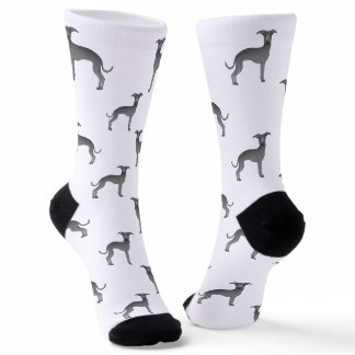 Blue Italian Greyhound Cute Cartoon Dog Pattern Socks