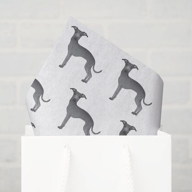 Blue Italian Greyhound Cute Cartoon Dog Pattern Tissue Paper (Gift Bag)