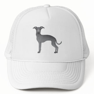 Blue Italian Greyhound Cute Cartoon Dog Trucker Hat
