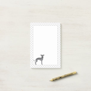 Blue Italian Greyhound Cute Cartoon Dog With Paws Post-it Notes