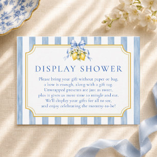 Blue Italian Lemon Citrus Elegant Display Shower Enclosure Card