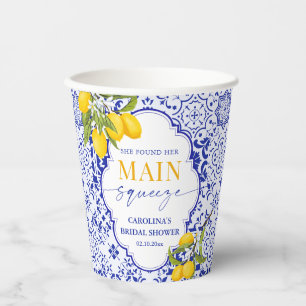 Blue Italian Main Squeeze Bridal Shower Lemon Paper Cups