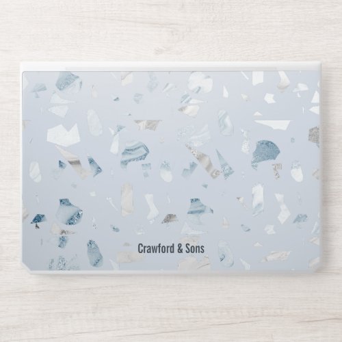 Blue Italian Marbled Terrazzo Look HP Laptop Skin