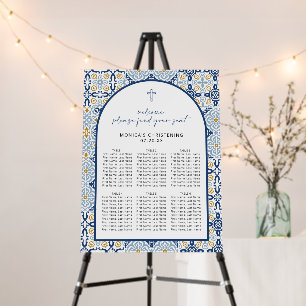 Blue Italian Mediterranean Tile 12 Table Seating  Foam Board