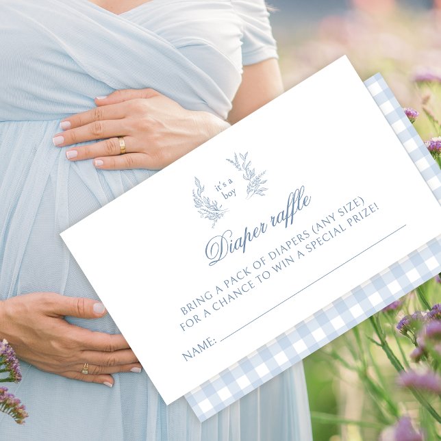 Blue its a boy baby shower diaper raffle cards (Creator Uploaded)