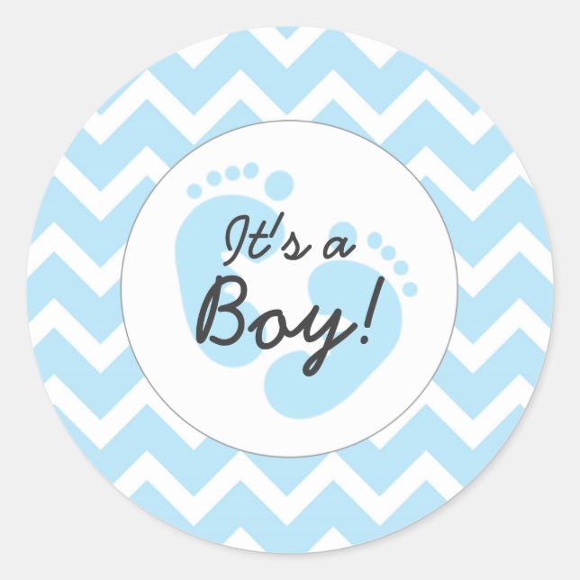 blue it's a boy baby shower envelope seals (Front)