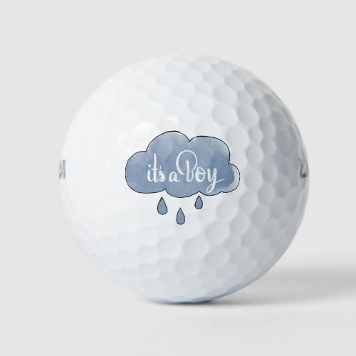 Blue Its a Boy Calligraphy Its a Boy Art Gender Golf Balls