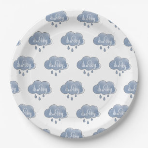 Blue Its a Boy Calligraphy It’s a Boy Art Gender Paper Plates