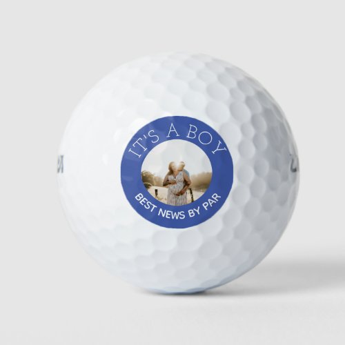 Blue Its a Boy Gender reveal photo Golf Balls