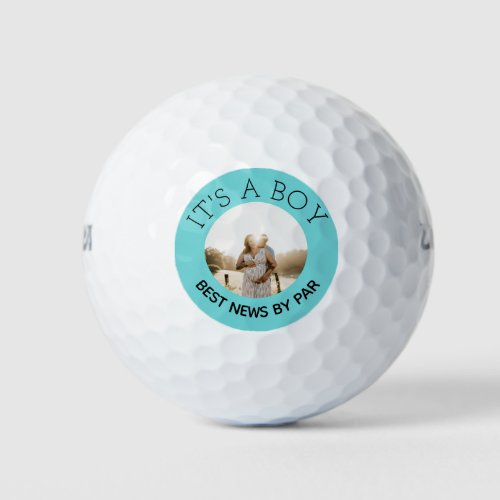 Blue Its a Boy Gender reveal photo Golf Balls