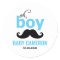 Blue It's a Boy Mustache Baby Shower Sticker