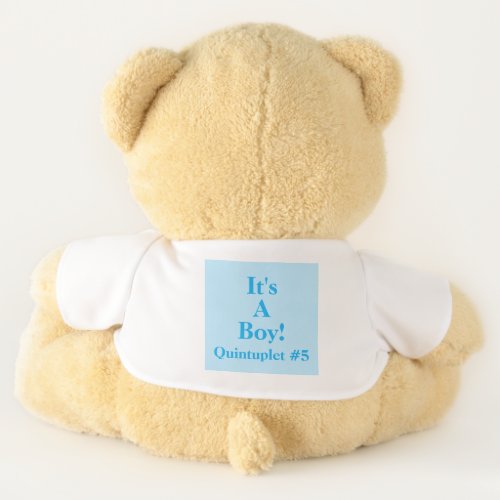 Blue Its a Boy Quintuplets  Teddy Bear