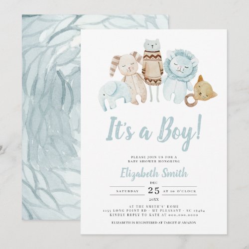 Blue It's a Boy Vintage Toys Rustic Baby Shower