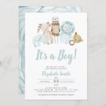 Blue It's a Boy Vintage Toys Rustic Baby Shower Invitation<br><div class="desc">Blue It's a Boy Vintage Toys Rustic Baby Shower Invitation
Message me for any needed adjustments</div>