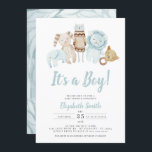 Blue It's a Boy Vintage Toys Rustic Baby Shower Invitation<br><div class="desc">Blue It's a Boy Vintage Toys Rustic Baby Shower Invitation
Message me for any needed adjustments</div>