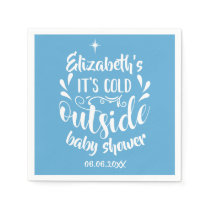 Blue Its Cold Outside Baby Shower / Sprinkle Napkins